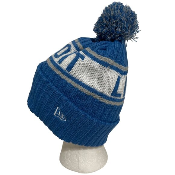 Detroit Lions New Era NFL Pom Knit Hat One Size Fits Most Football Athleisure - Picture 5 of 7